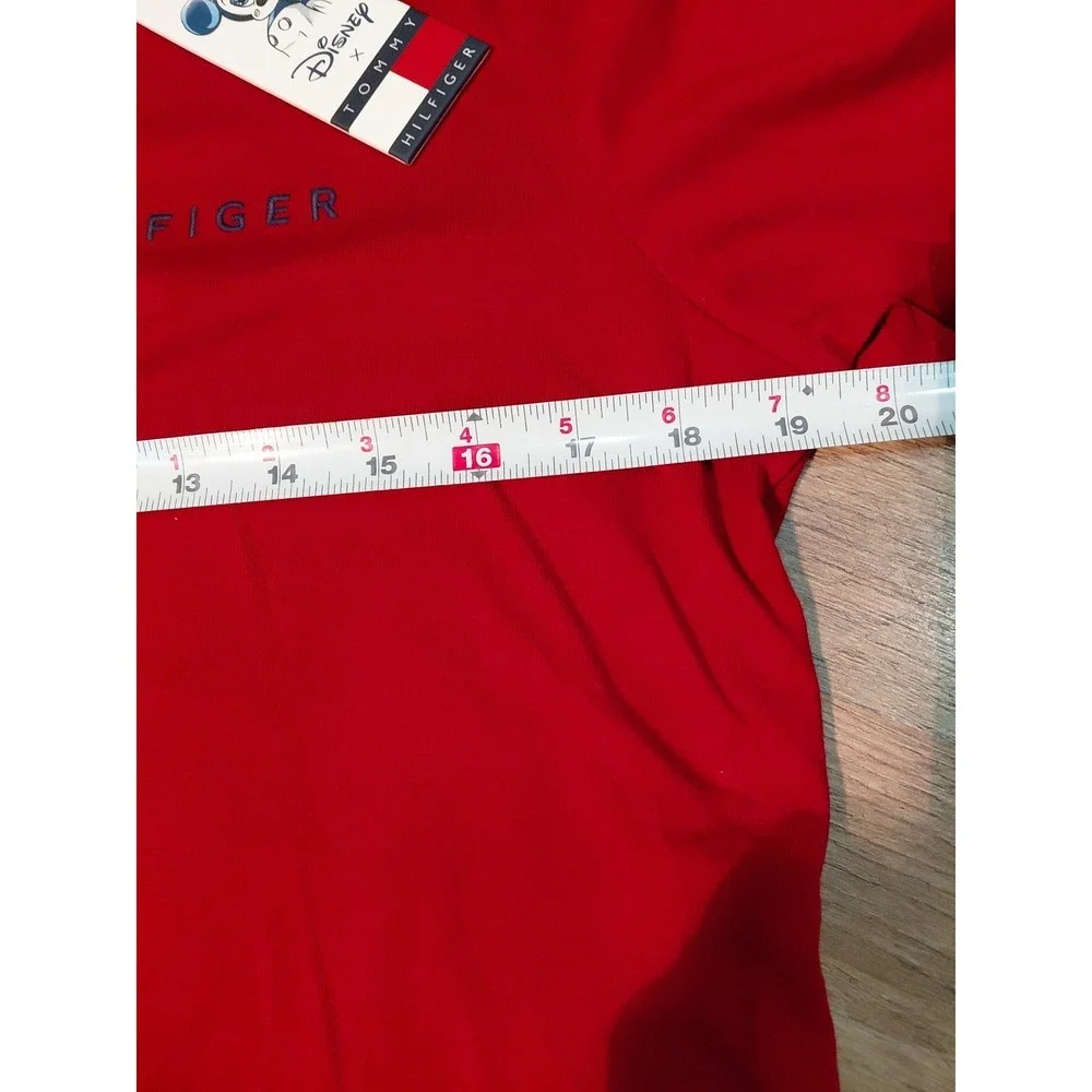 NWT Men's DISNEY x Tommy Hilfiger Mickey Mouse Burgandy S/S‎ T-Shirt Size Small